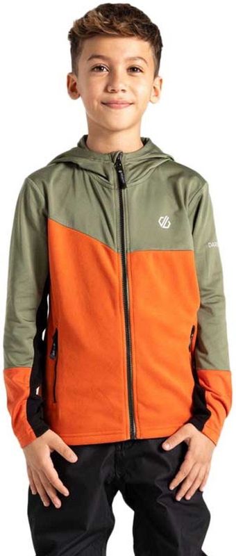 Dare2b Thriving Iii Core Stretch Sweatshirt Met Rits Groen,Oranje 3-4 Years Jongens