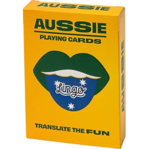 Lingo- Australische speelkaarten- playingcards- talen leren- Australian- jong en oud- Australische woordenschat- woordenschat- Leer Australische woordenschat op een leuke en gemakkelijke manier- 52 essentiële vertalingen- Leren- reizen- spelen