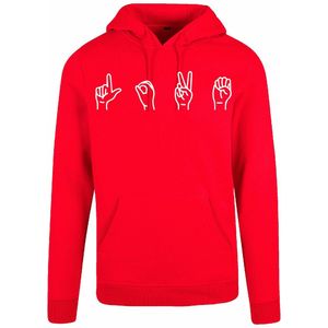 7311 - Hoodie - Gebarentaal; Love-Red-XXL