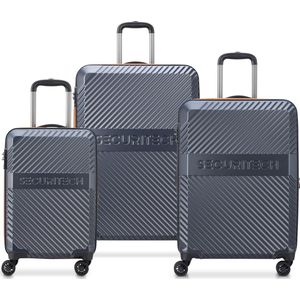 Securitech By Delsey Paris - Kofferset Patrol - 3 delig - Handbagage 37L + ruimbagage 75L en 110L - Antraciet