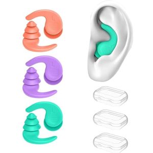 Oordopjes voor Zwemmen en Slapen - 3 Paar Siliconen Waterdichte Oordopjes voor Volwassenen