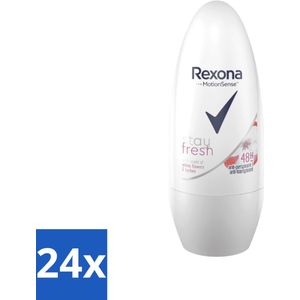 Rexona - Deodorant Roller - Motion Sense - Stay Fresh - Witte bloemen & Lychee - Anti-Transpirant & Perspirant - 50ml - Voordeelverpakking - 24 stuks