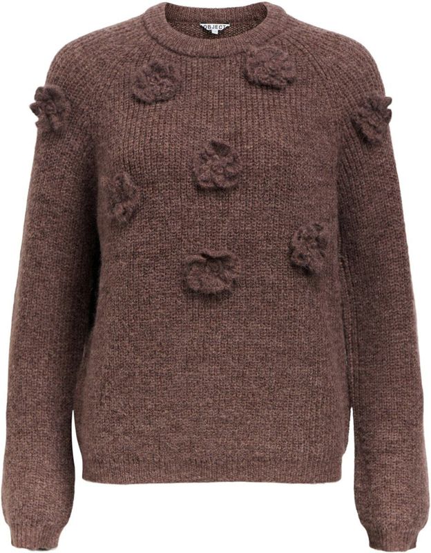 Object - Objgitta Re Knit Pullover - Seal Brown/melange - Dames