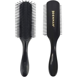 Zwarte Curly Hair Brush - Stylingborstel voor Krullen en Steil Haar, 9 Rijen, Voor Dames en Heren