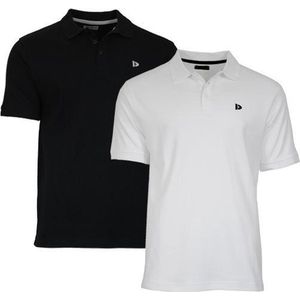 2-Pack Donnay - Polo (Noah) - Sportpolo - Heren - White/Black (997) - maat M