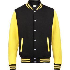 Awdis Unisex Varsity Jacket (Straal Zwart / Zonnegeel)