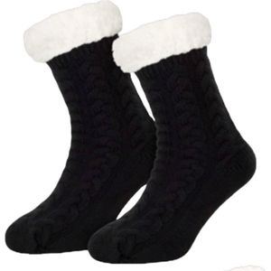 Huissokken - Huttensokken - Antislip ABS - Unisex - Zwart - Maat 35-42