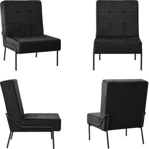 vidaXL Relaxstoel 65x79x87 cm fluweel zwart - Relaxstoel - Relaxstoelen - Fauteuil - Fauteuils