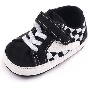 Baby schoentjes - babysneakers van Completebabyuitzet - klittenband - Schoenmaat 19-20 – 6-12 maanden (12cm) - zwart, wit