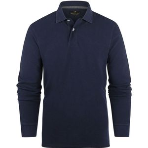 Steppin' Out Longsleeve Polo Piqué Classic Donkerblauw (navy) - Maat XXL - Heren