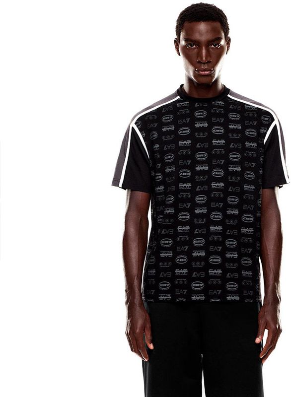 Emporio Armani Ea7, Heren, Tops, Zwart, Maat: XL Katoen,