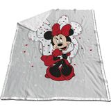 Minnie Mouse - Fleecedeken - Grijs - Sherpa