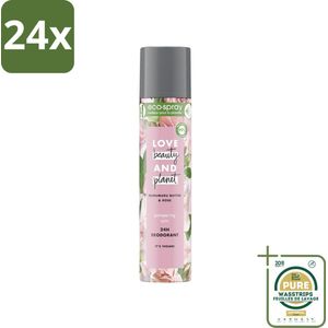 Love Beauty and Planet - Deospray - Murumuru Butter & Rose - 75 ml - Voordeelverpakking - 24 stuks - Rozengeur - Murumuru boter