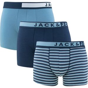 Jack & Jones Boxershorts Heren Trunks JACSTON Blauw 3-Pack - Maat L