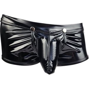 BamBella ® - Boxer short Maat XL Datex Zwart (Latex en stof SM kleding BDSM kruisloos erotische heren kleding