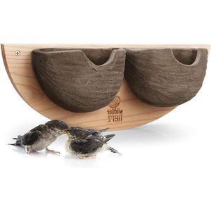 Nestkast voor Zwaluwen - 2-delig - Massief Hout - Natuurgetrouwe Modderden