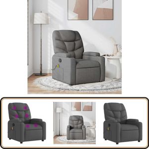 vidaXL Verstelbare Massagestoel Donkergrijs Massagestoel - Massagestoelen - Zitstoel - Leunstoel
