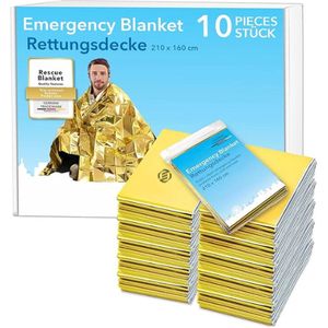 Equivera Nooddeken - Nooddeken - Isolatiedeken - Reddingsdeken - Thermodeken - Overlevingsdeken - Noodpakket - Waterdicht - Survival Kit