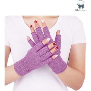 LifeStages - Reuma Handschoenen - Artritis Handschoenen Dames & Heren - Pijn Verlichten Bij Reuma, RSI, Carpale Tunnel - Compressiehandschoenen Vingerloos Voor Computertype, Dagelijks Werk