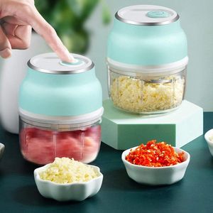 Electric Garlic Chopper MDS2 Mini Portable - USB Rechargeable Food Processor - Vegetables Meat Blender - Nuts Chili Onion Minced Herbs - 230ml