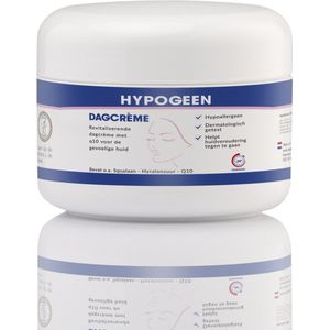 Hypogeen Dagcrème - anti-rimpel crème met hyralonzuur - tegen huidveroudering - met squalaan - dagcrème met Q10 - hypoallergeen - PH-neutraal - crème voor de gevoelige huid - hydraterend - pot 75ml