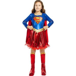 FUNIDELIA Deluxe Supergirl Kostuum voor meisjes - Maat: 122 - 134 cm