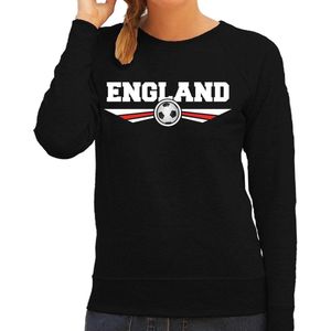 Engeland / England landen / voetbal sweater met wapen in de kleuren van de Engelse vlag - zwart - dames - Engeland landen trui / kleding - EK / WK / voetbal sweater M