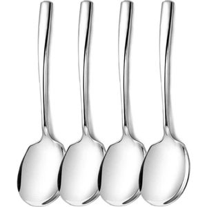 House of Husk Grote Opscheplepel Set - Zilver - Serveerlepel - Groetelepel - Aardappellepel - 25.5cm - 304 RVS - 4 Stuks