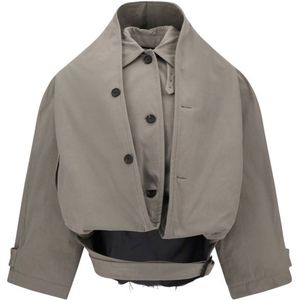 Overcoat Trench Classic Style Wo - Gray Trench Coats