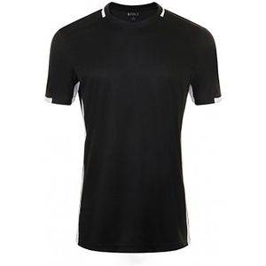 SOLS Heren Classico Contrast Korte Mouw Voetbal T-Shirt (Zwart/Wit)
