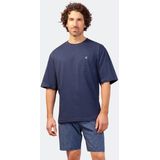 Hajo - Heren Shortama - Blauw - Katoen - 100% Supergekamd