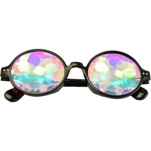 T.O.M.- Kaleidoscoop bril- Zwart- Caleidoscoop bril- Space bril - Festival bril- Spacebril - Toverkijker- Carnaval bril- Grappige bril- Foute party bril