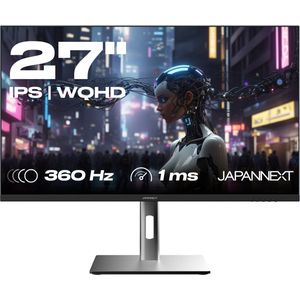 JAPANNEXT JN-27IPS360WQHDR-HSP computer monitor 68,6 cm (27"") 2560 x 1440 Pixels Wide Quad HD LCD Zwart, Zilver