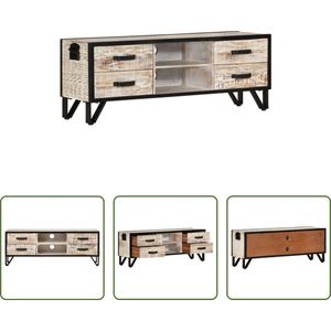 The Living Store TV Meubel - Acacia - 110x30x41 cm - Grijs