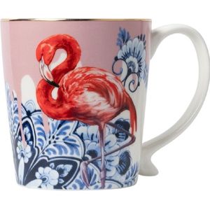 Mok Mandala Flamingos-sHeinen Delfts Blauws-sSouvenir