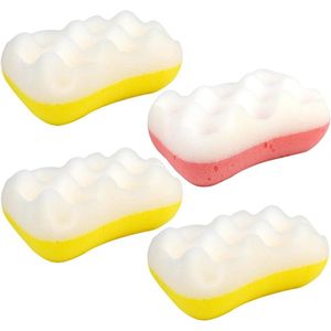 TheLau ® Zachte en Effectieve Peeling Bad- en Doucheschwammen Set voor Alle Leeftijden, 4 Stuks, Verschillende Kleuren