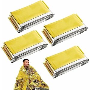 4-delige waterdichte overlevingsdeken - thermische nooddeken - buiten - wandelen - kamperen - 160-210 cm