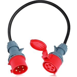 - 5P 32A stekker naar 16A koppeling CEE-adapter- 5-polige hoogstroom-adapterkabel waterdicht IP44- 5 x 25 mm² sterke stroomadapter met beschermkap- Krachtstroomkabel 150 cm