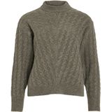 VILA trui taupe met kabels