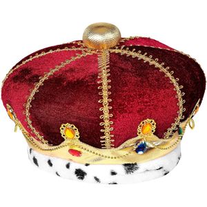 Widmann - Koning Prins & Adel Kostuum - Koninklijke Kroon Met Edelstenen - Rood - Carnavalskleding - Verkleedkleding
