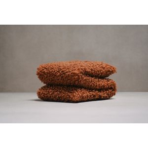 Loeiwarm Rosa - Pittenzak - Pittenkussen - Kersenpitkussen - Pittenzak magnetron - 60 x 15 cm - Teddy stof - Kersenpitten - Wasbare hoes - Bruin