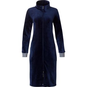 Pastunette - Badjas - Dark Blue - 95% Polyester, Elastaan Velours