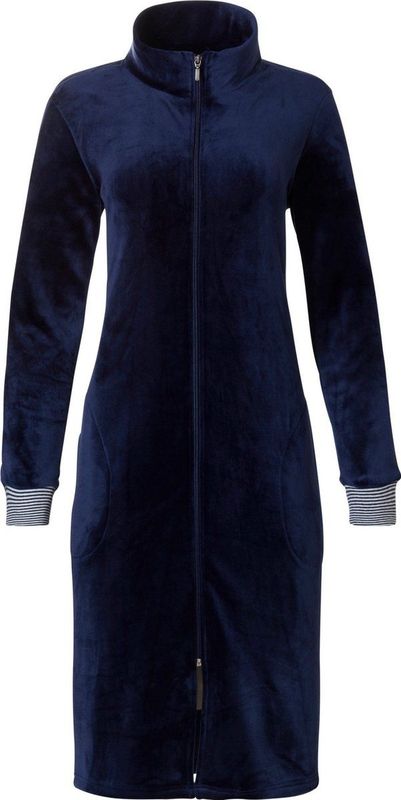 Pastunette dames Badjas met rits - Dark Blue - S - Blauw