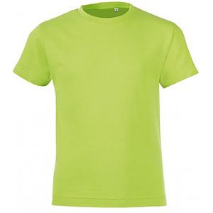 SOLS Kinderen/Kinderen Regent Korte Mouwen Aangepast T-Shirt (Appelgroen)