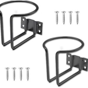 Bekerhouder voor in de auto, boot, ring, roestvrij staal, ring, bekerhouder, universele bekerhouder voor marine, jacht, vrachtwagen, camper, aanhanger, hardware (2 stuks) (grijs)