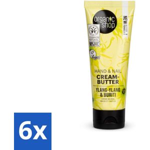 Organic Shop - Ylang-Ylang & Buriti Hand & Nail Cream - Verzachtend en Herstellend - 75 ml - Voordeelverpakking - 6 stuks