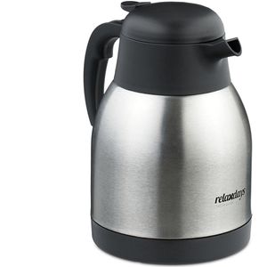 Relaxdays thermoskan - 1,5 liter - koffiekan met handgreep - isolerend - dubbelwandig