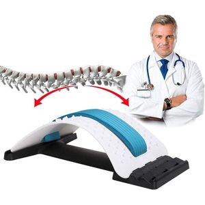 Rugstretcher voor alle leeftijden geschikt - lendensteun en verlicht rugpijn - blauw en wit