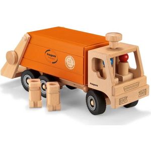 FAGUS houten vuilniswagen oranje (Limited Edition)