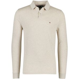 Tommy Hilfiger - Longsleeve Polo - Ecru - Heren Poloshirt